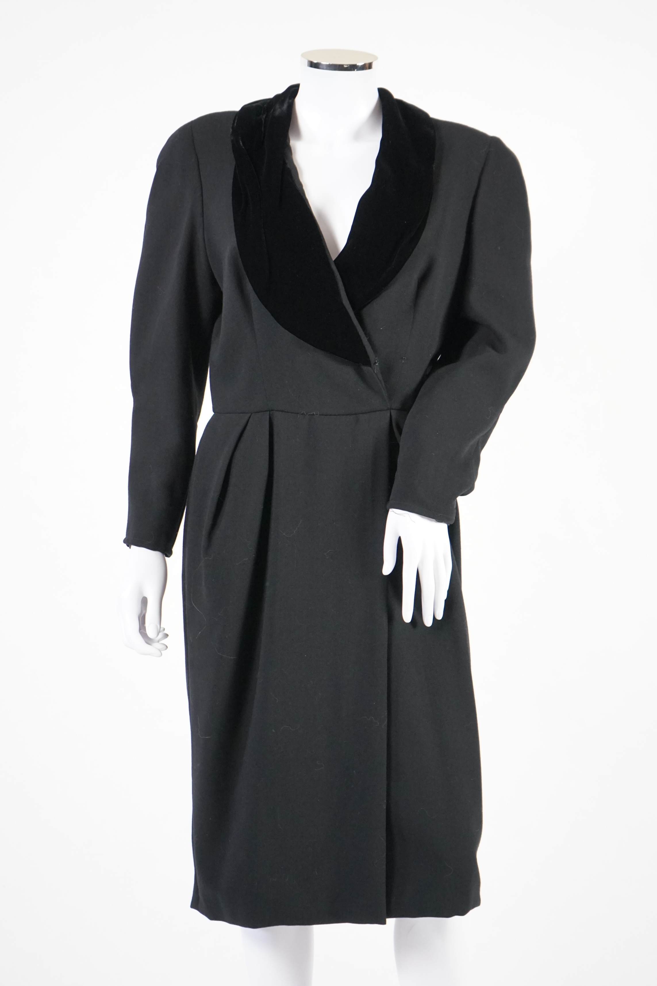 A Bruce Oldfield black evening dress and black bolero style jacket. Size 12-14 Proceeds to Happy Paws Puppy Rescue